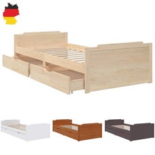 Bettgestell Bettrahmen Holzbett Bett mit Schubladen Lattenrost Kiefer 90x200 cm