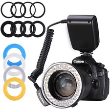 Makro LED Ringblitz Fülllicht RF 550D für Nikon Canon Olympus Fuji DSLR Kameras