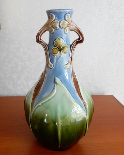 Jugendstil keramik vase - keramik,