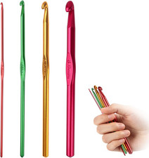 Aluminium Häkelnadel Set 4 Stück multicolor 2-8 mm tunesisch für Anfänger