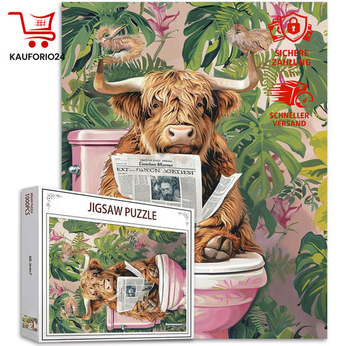 Puzzle 1000 teile hochlandkuh - puzzle,