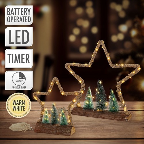 Led jute stern deko - led,