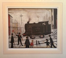 Original. L.S Lowry. Limited Edition Offset Lithographie: "THE LEVEL CROSSING".