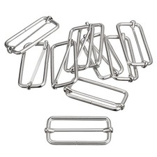 Dias Schnallen, 10 Stück 50 x 20 x 3,8 mm Rechteck Rolle Stift Silber Ton