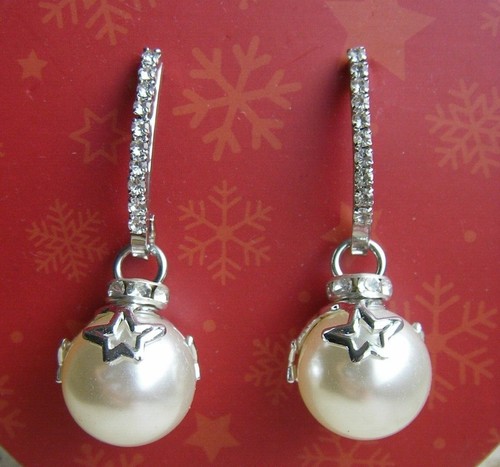 Edle weihnachts ohrringe perle - edle, weihnachts-ohrringe