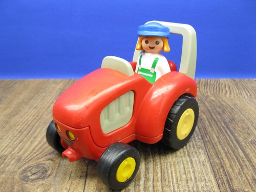 123 traktor mit bäuerin - traktor,