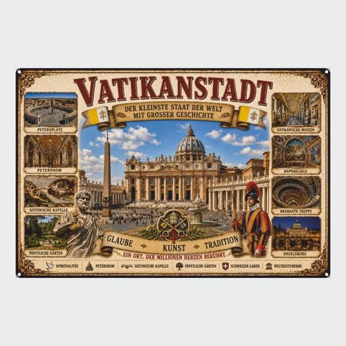 Blechschild vatikanstadt - vatikanstadt,
