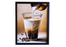 Café Kaffee-Tasse Milch-Kaffee Barista Küchen-Bild Kunstdruck Poster