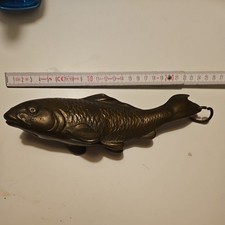 Messing Koi Fisch 26 cm groß Karpfen Figur Statuette z. Hinstellen Deko Vintage 