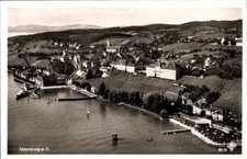 Ak Meersburg am Bodensee, Landschaft mit Fluss, Weinbergen, alten... - 11301609