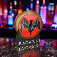 BACARDI REKLAME VINYL BELEUCHTBAR LEUCHTMITTELSCHIRM 28 CM