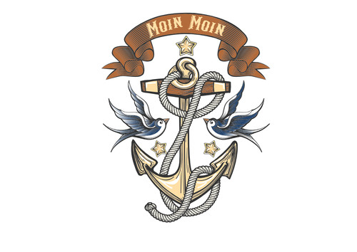 Anker mit banner und - anker,