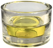 EWA Glas Kerzenhalter für Tee und Maxilicht 80x55mm gelb