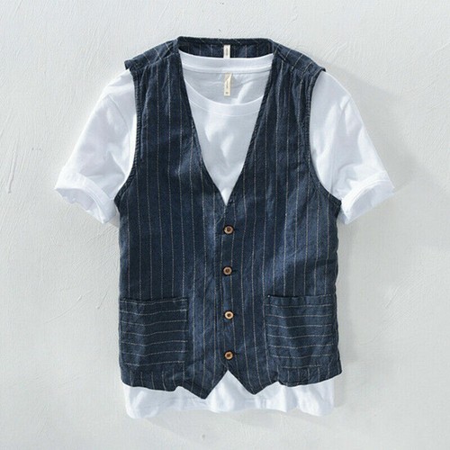 Herren leinenlook streifen - herren,