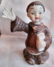 Vintage Enesco Bruder Mönch Glocke braun Gewand religiös Keramik Figur Porzellan