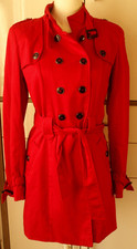 Trenchcoat Mantel für Mädchen + Damen * Gr. S * rot