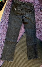 Coole Stretch  Glitzer Nieten Jesns Grau Schwarz Größe M 38/40 Neu