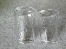 Glas DDR Messbecher - Schnapsglas mit Maßeinheit in Gramm und Löffel