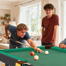 SPORTNOW Billardtisch 4,6ft klappbar 140 x 63 x 55-75cm Tischbillard mit Zubehör