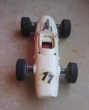 Slotcar stabocar ca. 1:32 ? Made in Western Germany Weiß Nummer 11 Dachbodenfund