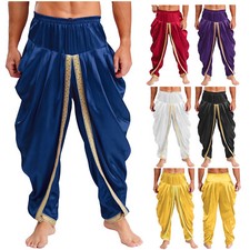 Herren Unterseite Lässig Hosen Prinz Dhotihose Renaissance Indisch Laterne Yoga