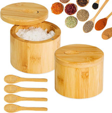 2 Stück Salzdosen aus Bambus