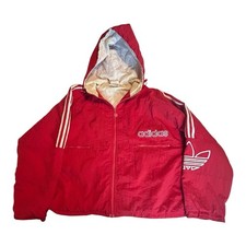 Adidas Rot Jacke Kapuze 80er
