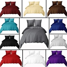 Bettwäsche Uni 135 x 200 cm Baumwolle Kissen Einfarbig Mikrofaser Garnitur Set 