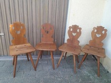 Bauernstühle Landhausstühle Eiche Massiv 4   Stück