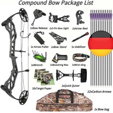 Compoundbogenset Jagdbogen 19-70lbs Einstellbar Sportbogen Bogenschießen 320FPS