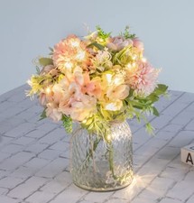 Künstliche LED rosa Rose