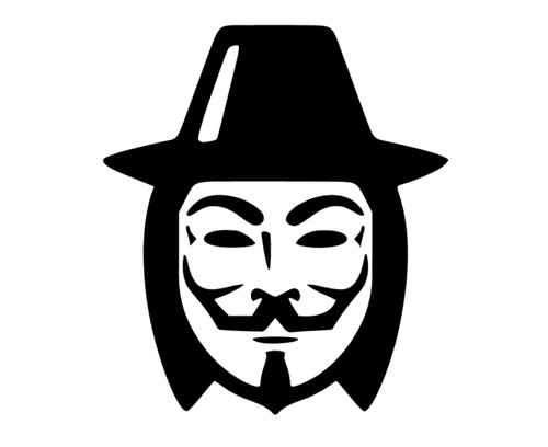 Anonymous maske mit hut - mit,