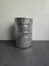 Silber Teelichthalter Kerzenhalter Glas Deko Tischdeko Geschenk Hochzeit