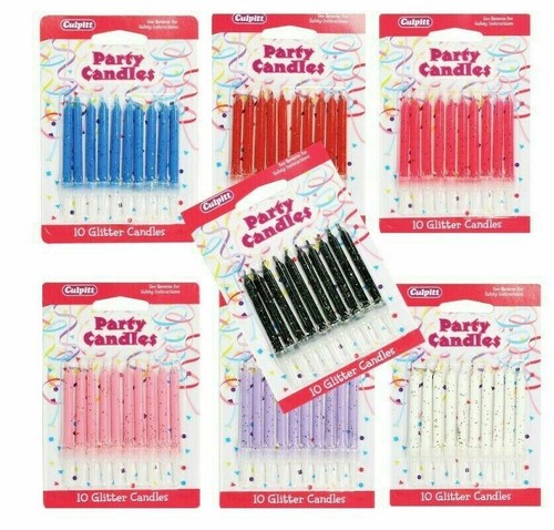Glitzer tortenkerzen 10er pack - glitzer,