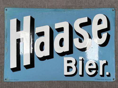 Emailschild haase bier emaille - emailschild,