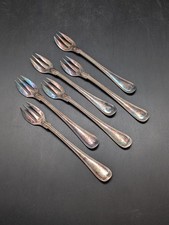 6 x Austerngabel versilbert