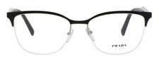 Prada Damen Brillenfassung Halbrand Schwarz Silber Neu ohne Etui