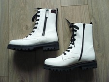 S.OLIVER Damen LEDER Schnür Stiefelette Gr.38 weiß Schuhe Boots Stiefel NEU !