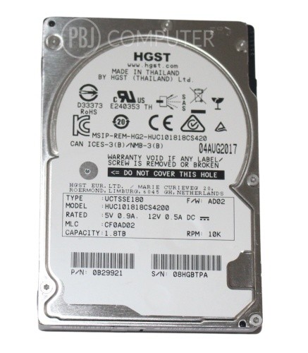 Hitachi hgst 8tb sas 5 - 1,8tb,