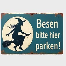 Blechschild Besen bitte hier