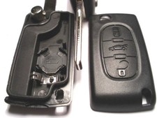 3 TASTEN SCHLÜSSELANHÄNGER ETUI für CITROEN C5 PEUGEOT 207CC SW 307CC 308 308CC + P LOGO
