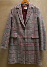Brax Mantel Gr. 40 grau rot grün kariert Wollmischung