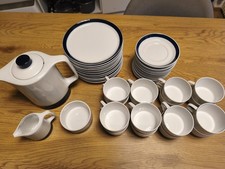 Hutschenreuther Novum 65 Kobalt Blau Service 16 Personen Komplett Top Zustand