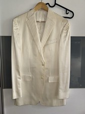 VERSACE Collection Sakko 50L Seide Vintage Evening Blazer Creme Weiß Hochzeit