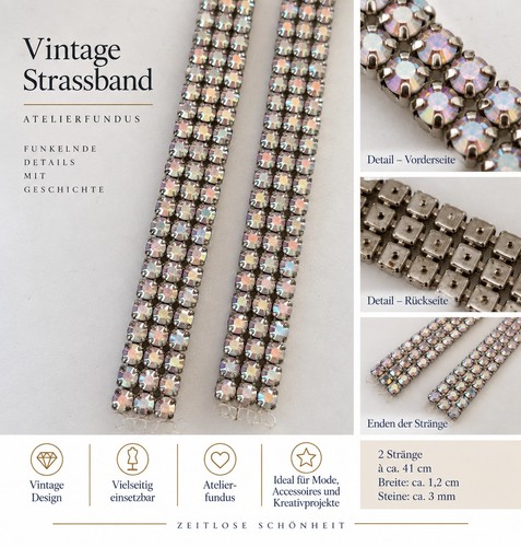 Vintage strassband stränge - strassband,