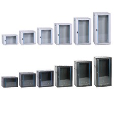 19" Netzwerkschrank 4HE/6HE/9HE/12HE/15HE/21HE Tiefe 450/600 mm Grau/Schwarz 