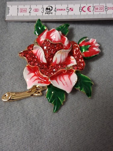 Schmuck brosche emaille strass - brosche,