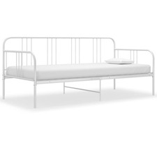 vidaXL Schlafsofa Bettgestell Grau Metall 90x200 cm