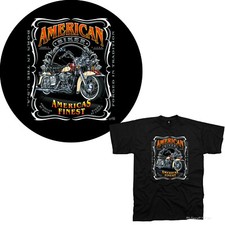 Biker T-Shirt american classic  Oldtimer USA Motorrad HD *4173 bl