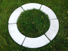 Baumumrandung, Baumringe 6 Elemente "Lilie" Skulptur Steinguss, 3,5cm Gartendeko